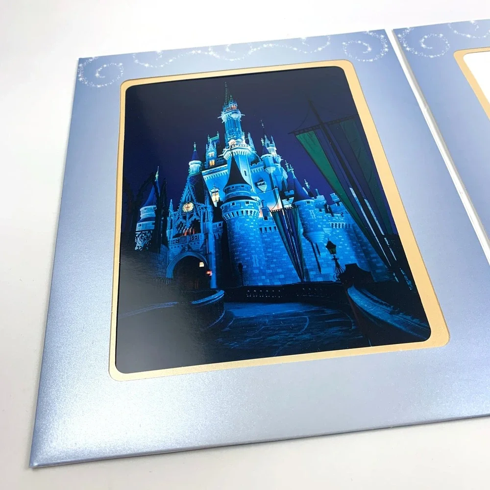 WDW Magic Kingdom Cinderellas Royal Table Photo‎ Folder Frame Night Castle Blue
